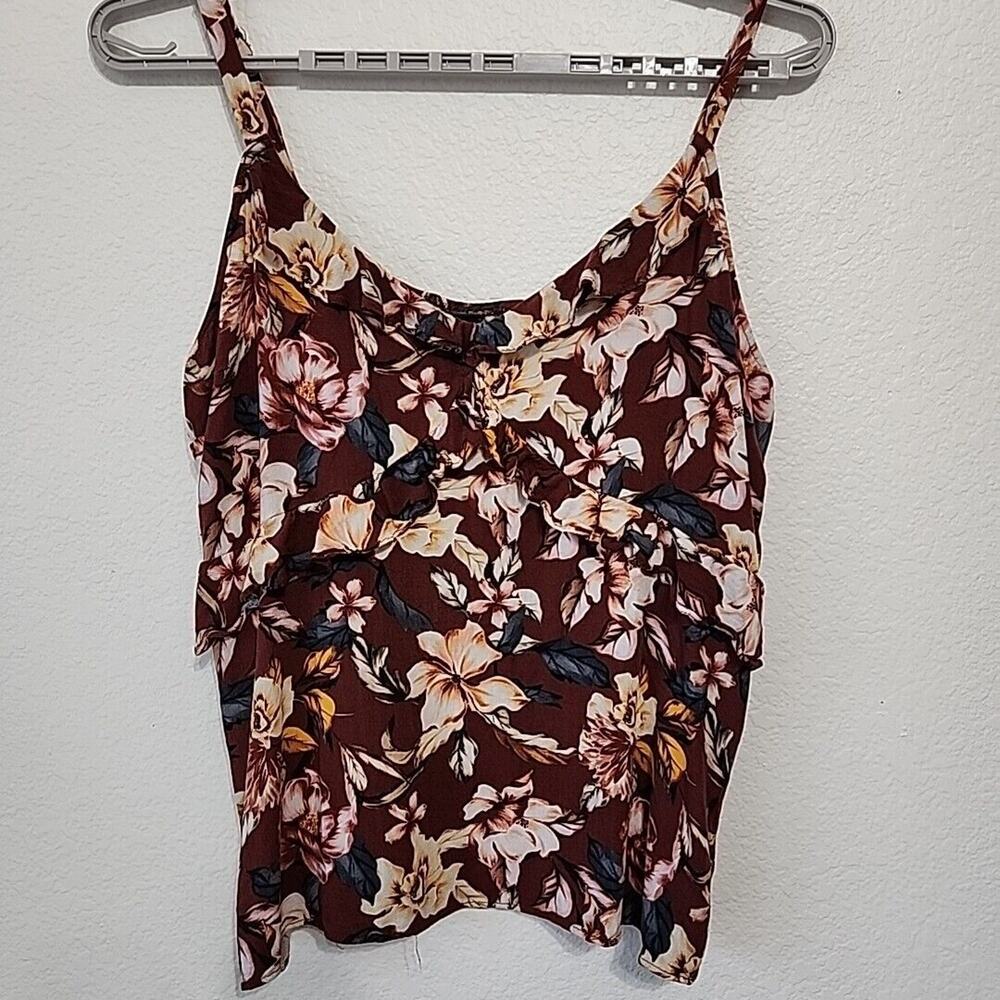 Torrid 3X Babydoll Top Ruffled Slub Vneck Camisole Floral Sleeveless